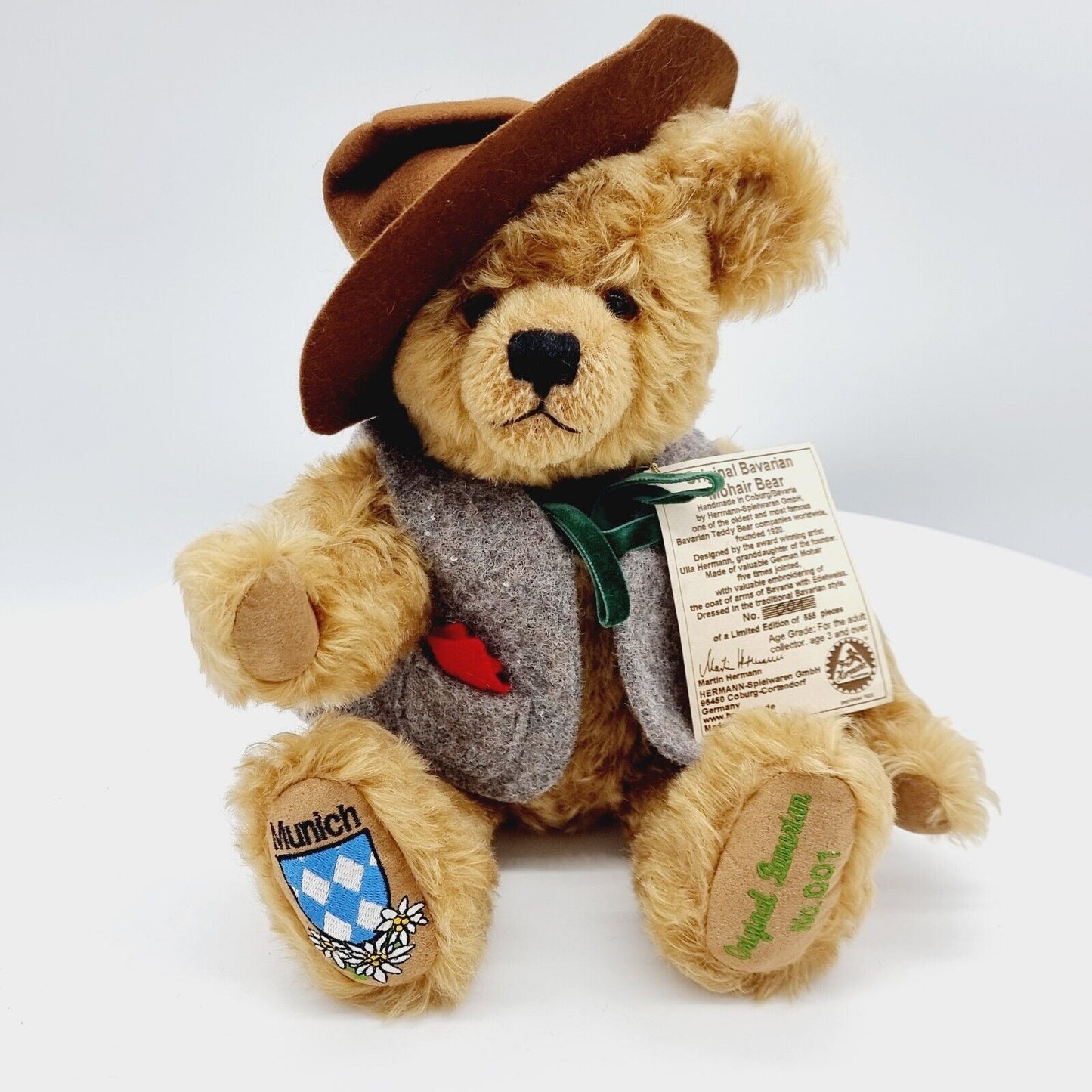 Nr. 1 -Hermann Original Bavarian Mohair Bear Munich Teddybär München limitiert