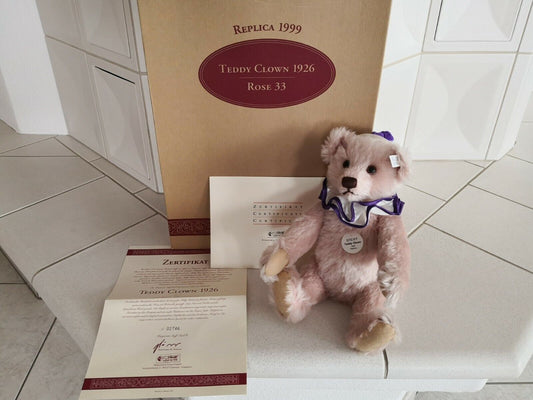 Steiff Clown Rose 1926 33 cm 407260 limitiert auf 3000 Stück Zertifikat + OVP