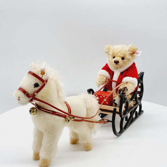 Steiff 670879 Weihnachtsmann-Teddybär mit Ponyschlitten limitiert 4000 aus 2001