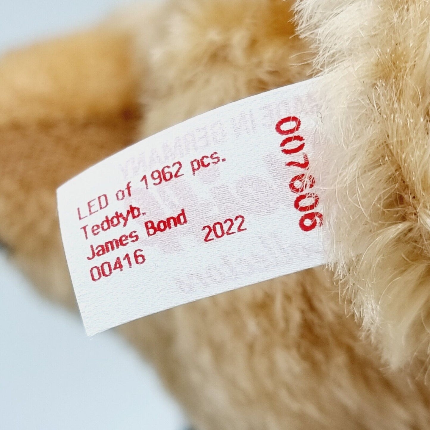 Steiff 007606 Teddybär James Bond 60. Jubiläum limitiert 1962 aus 2022 31 cm