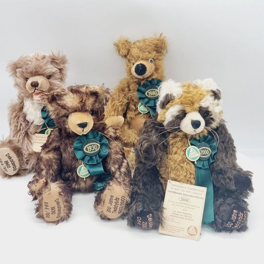 Hermann Set 4 Dekaden Teddybären 1930 + 1960 +1980 + 2000 limitiert 100 Stück