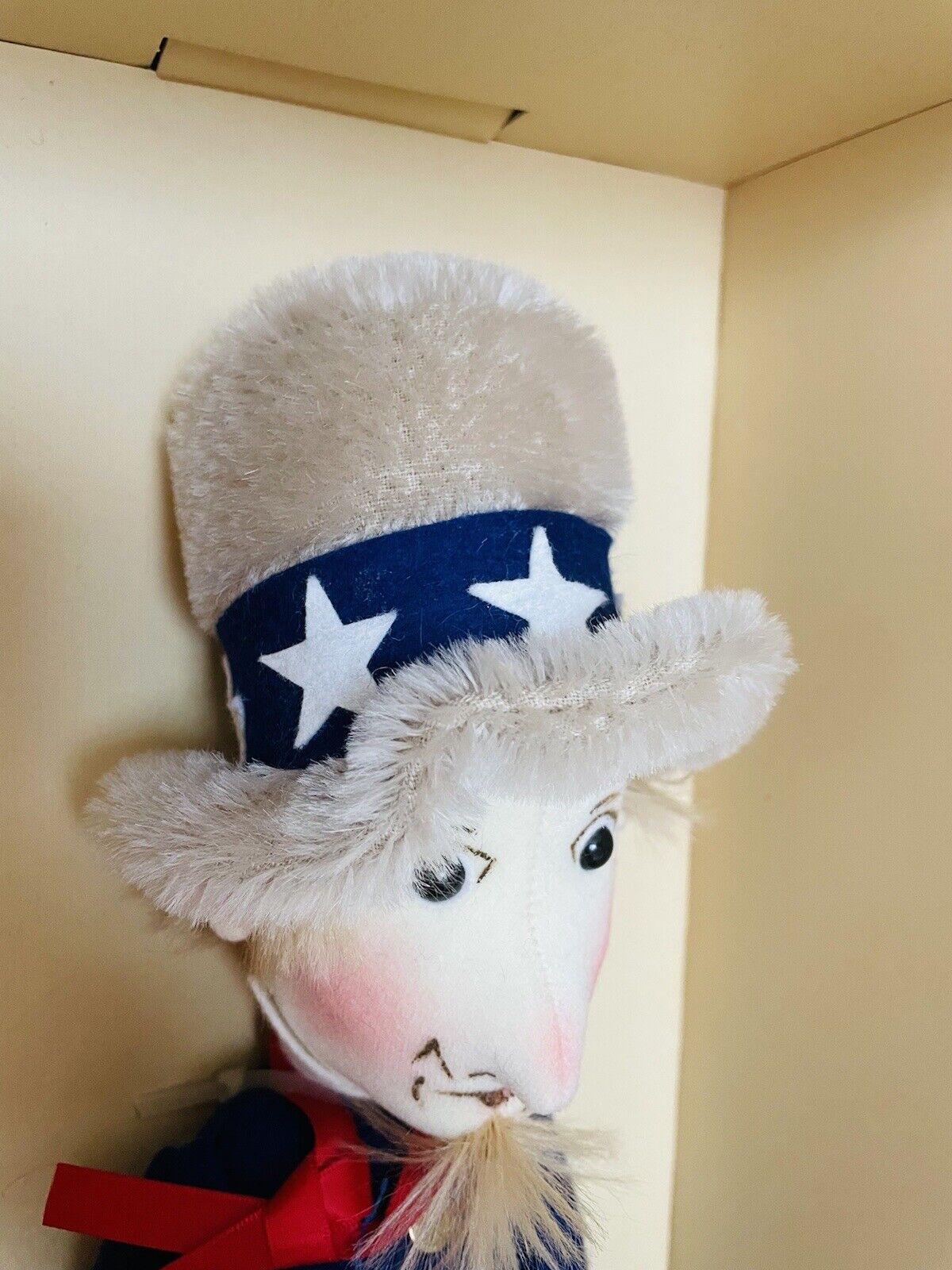 Steiff Uncle Sam Filzpuppe 1994 Handbemalt Leder Auflage 1.000 Stück 411601