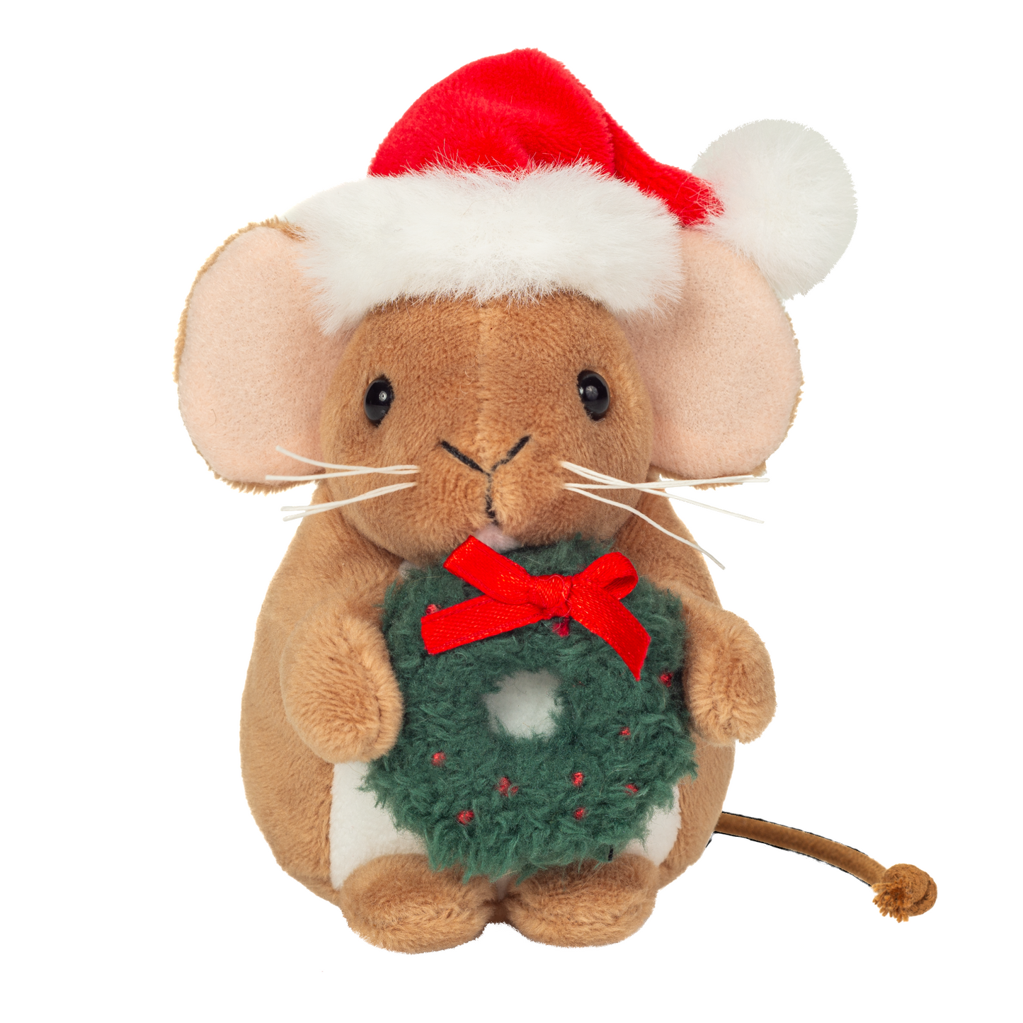 Hermann Teddy Original Weihnachtsmaus mit Kranz 11 cm 946175