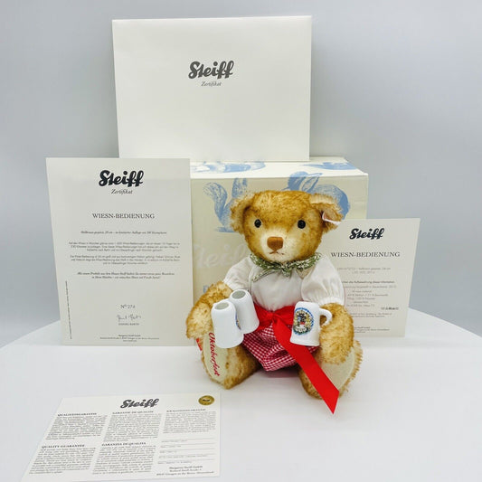 Steiff Teddybär Wiesn-Bedienung 673733 limitiert 500 aus 2015 24cm Mohair