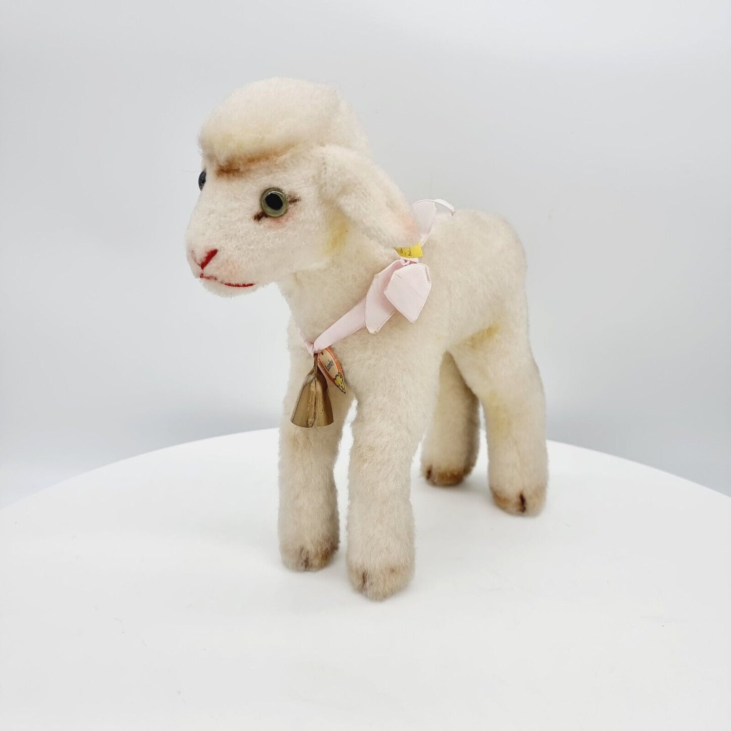 Steiff 6528,04 Lamm Lamby 28 cm 1959 - 1967 Wollplüsch mit Glocke stehend