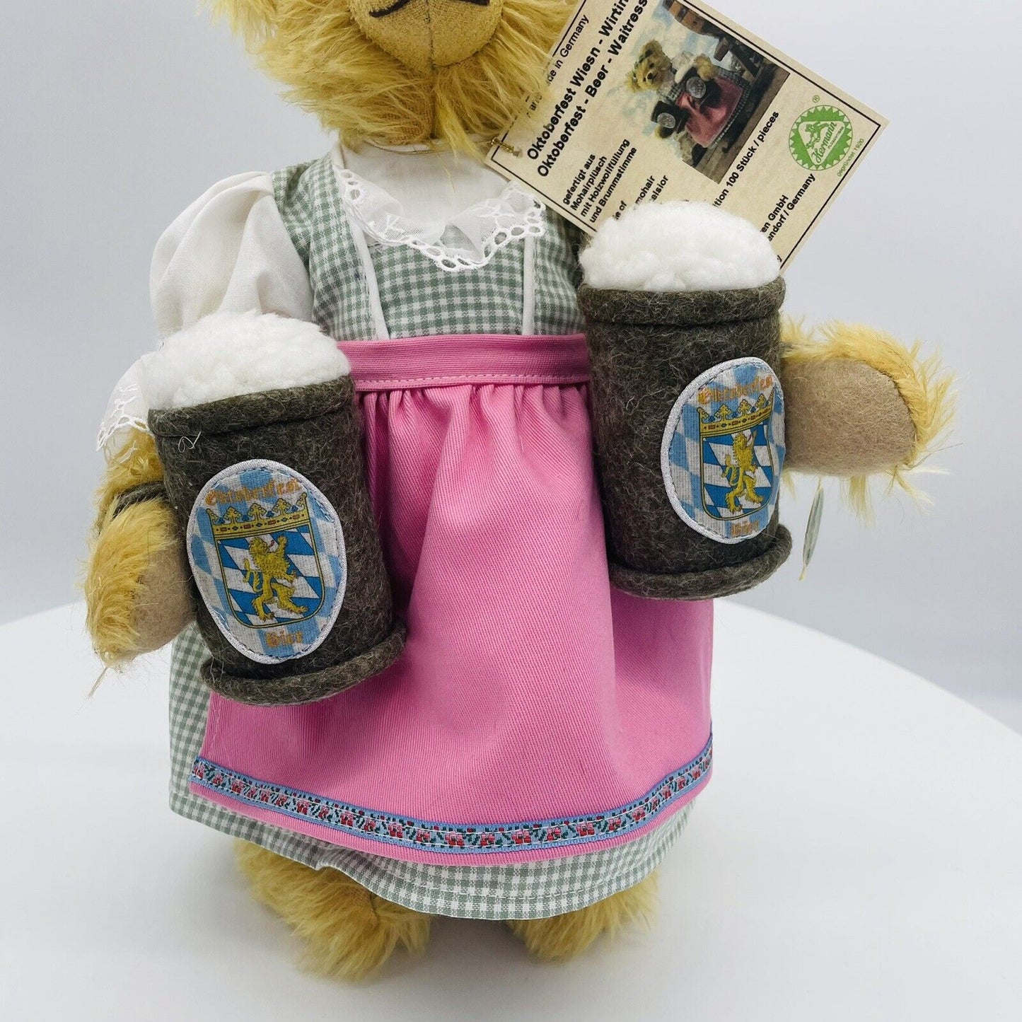 Hermann Coburg Teddybär Oktoberfest Wiesn-Wirtin limitiert 100 35cm Mohair