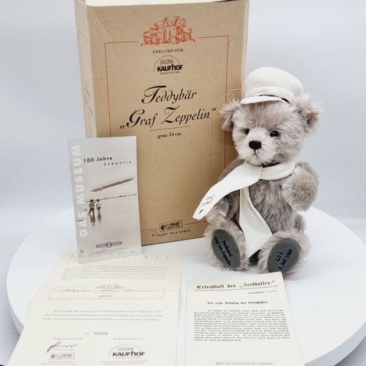 Steiff Teddybär Graf Zeppelin 655548 grau 34 cm limitiert 1500 Jahr 2000