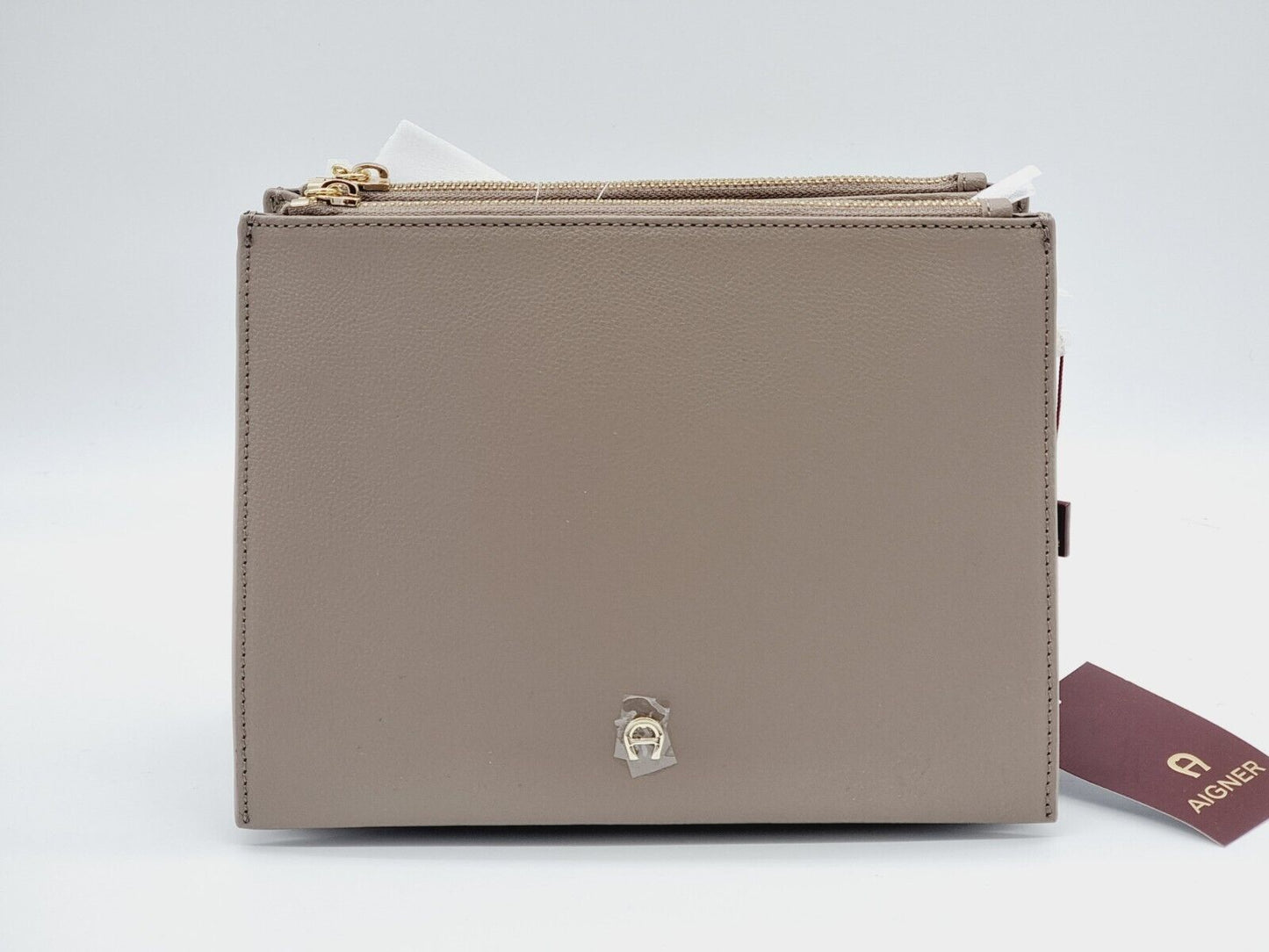 Aigner Handtasche Lana Taupe Leder Umhängetasche Bag Neu Umhängetasche