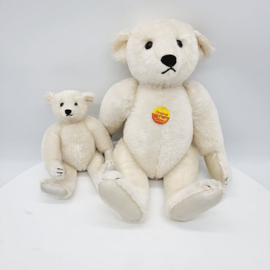 Steiff Eisbär Set weiß B-Ware mit blankem Knopf ohne Fahne