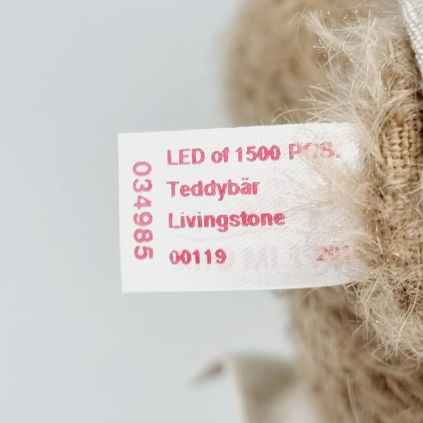 Steiff 034985 Teddybär Livingstone limitiert 1500 aus 2013 28 cm Mohair