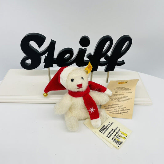 Steiff Anhängerteddy mit Weihnachtsmütze 028366 8cm Mohair