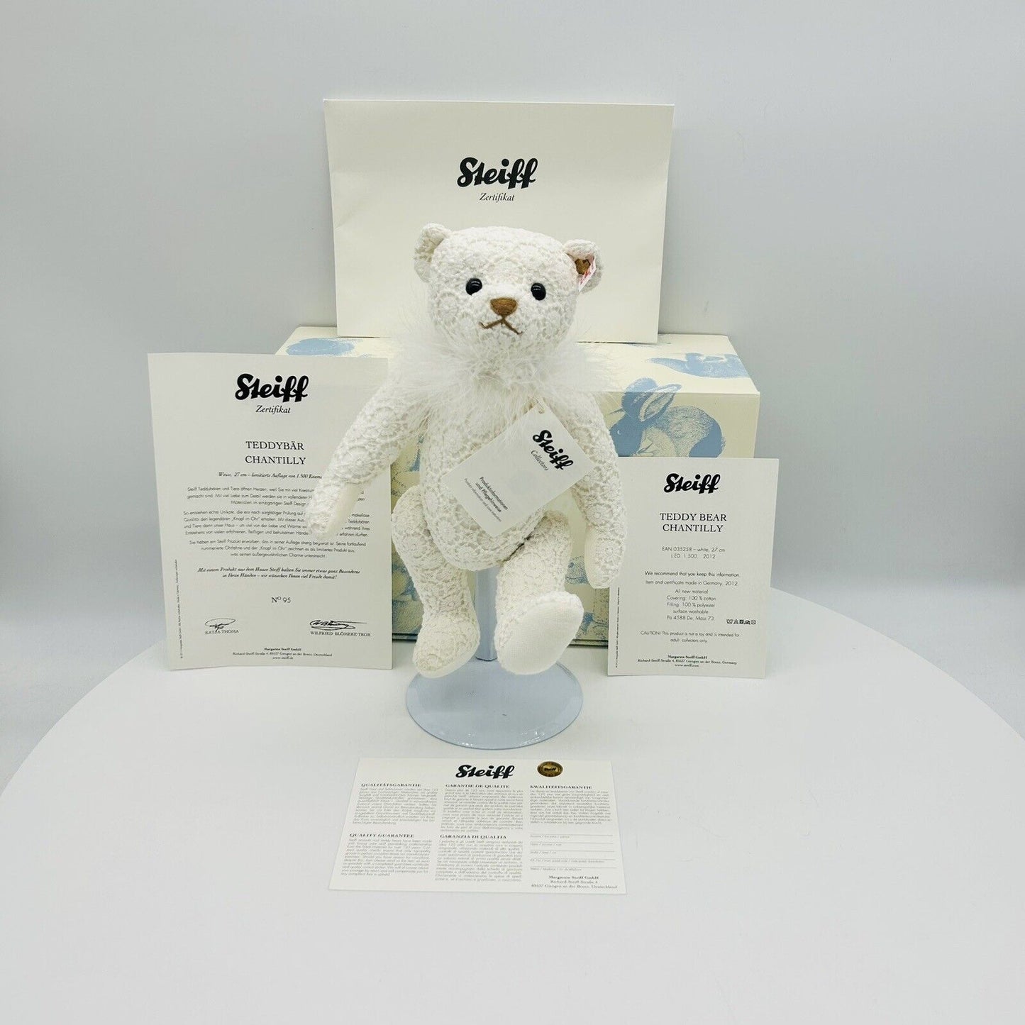 Steiff 035258 Teddybär Chantilly mit Federkrause limitiert 1500 aus 2012 27 cm