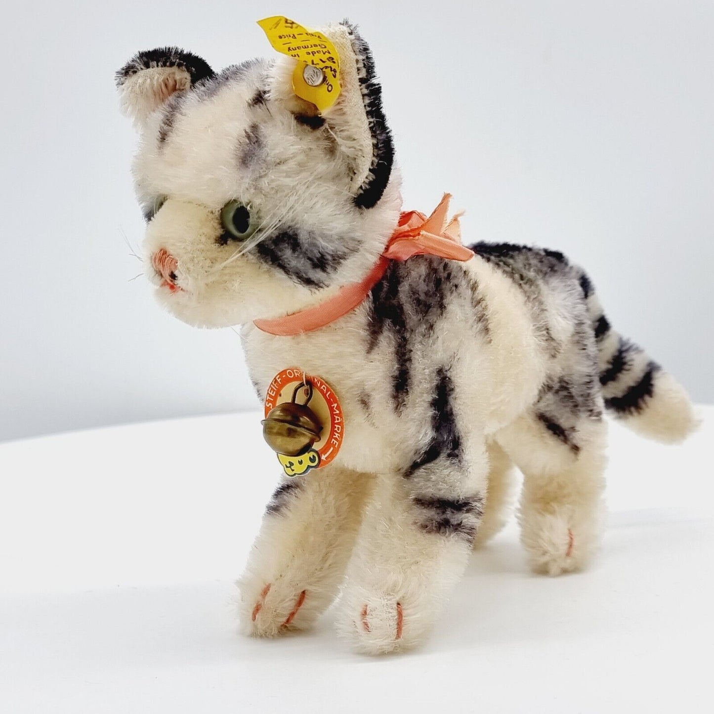 Steiff 1317,00 Katze Tabby 17 cm 1959 - 1967 größte Ausführung mit Brustschild