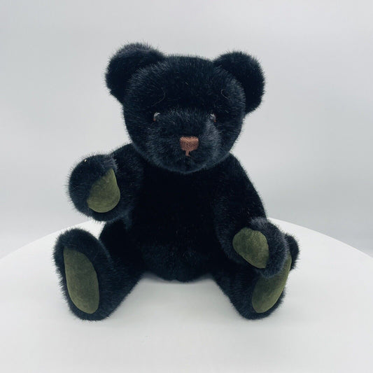 Hermann Teddy Hirschaid Teddybär schwarz mit grünen Pfoten 40cm