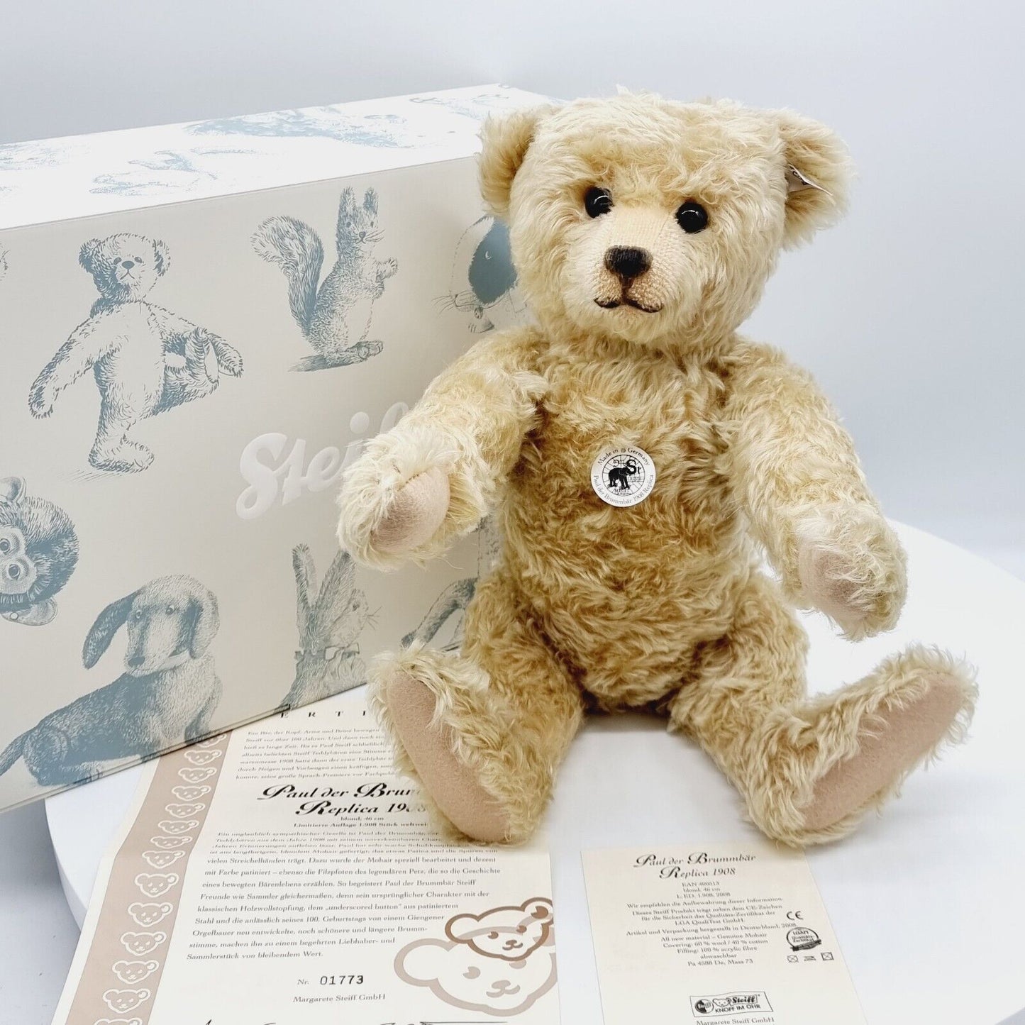 Steiff 400513 Teddybär Paul der Brummbär Replica 1908 blond imitiert 1908 46 cm