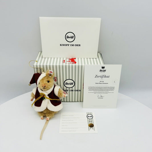 Steiff 007262 Ornament Maus Santa limitiert 2000 aus 2022 12 cm Mohair