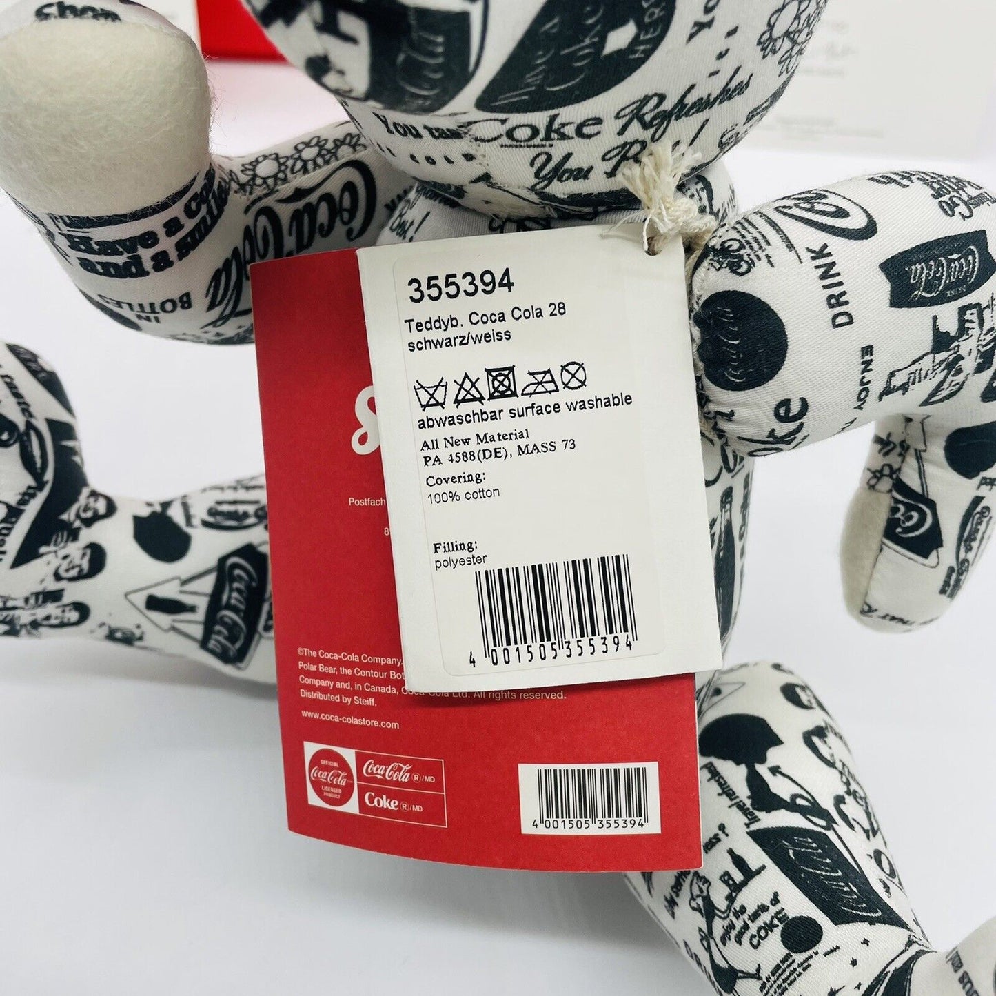 Steiff Coca Cola Heritage Pattern Teddybär 355394 limitiert 1500 Stück 2015