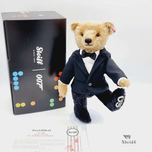 Steiff 007606 Teddybär James Bond 60. Jubiläum limitiert 1962 aus 2022 31 cm