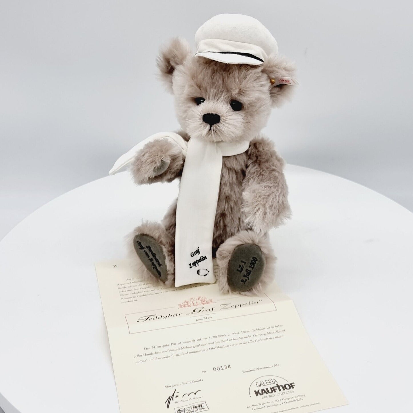 Steiff 655548 Teddybär Graf Zeppelin limitiert 1500 aus 2000 34 cm Mohair