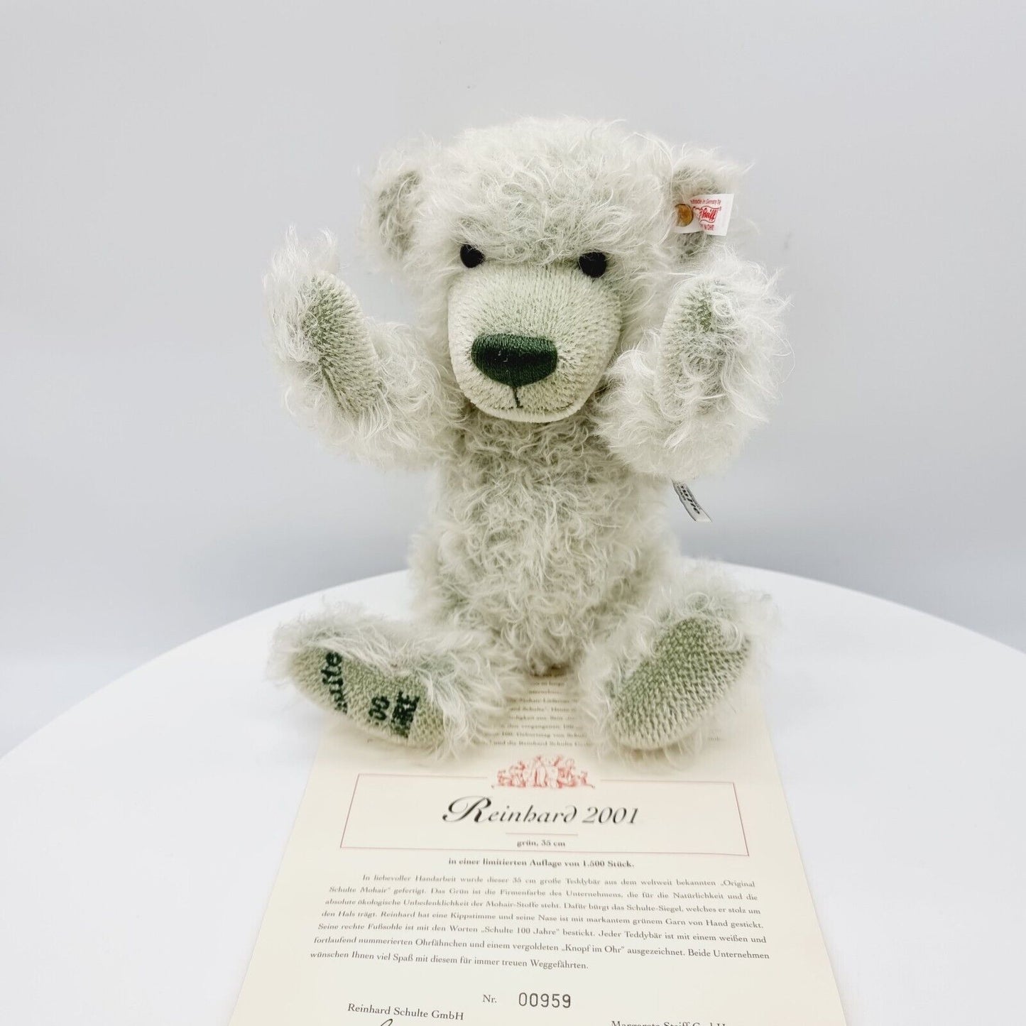 Steiff 995699 Teddybär Reinhard limitiert 1500 aus 2001 für Schulte 35 cm Mohair