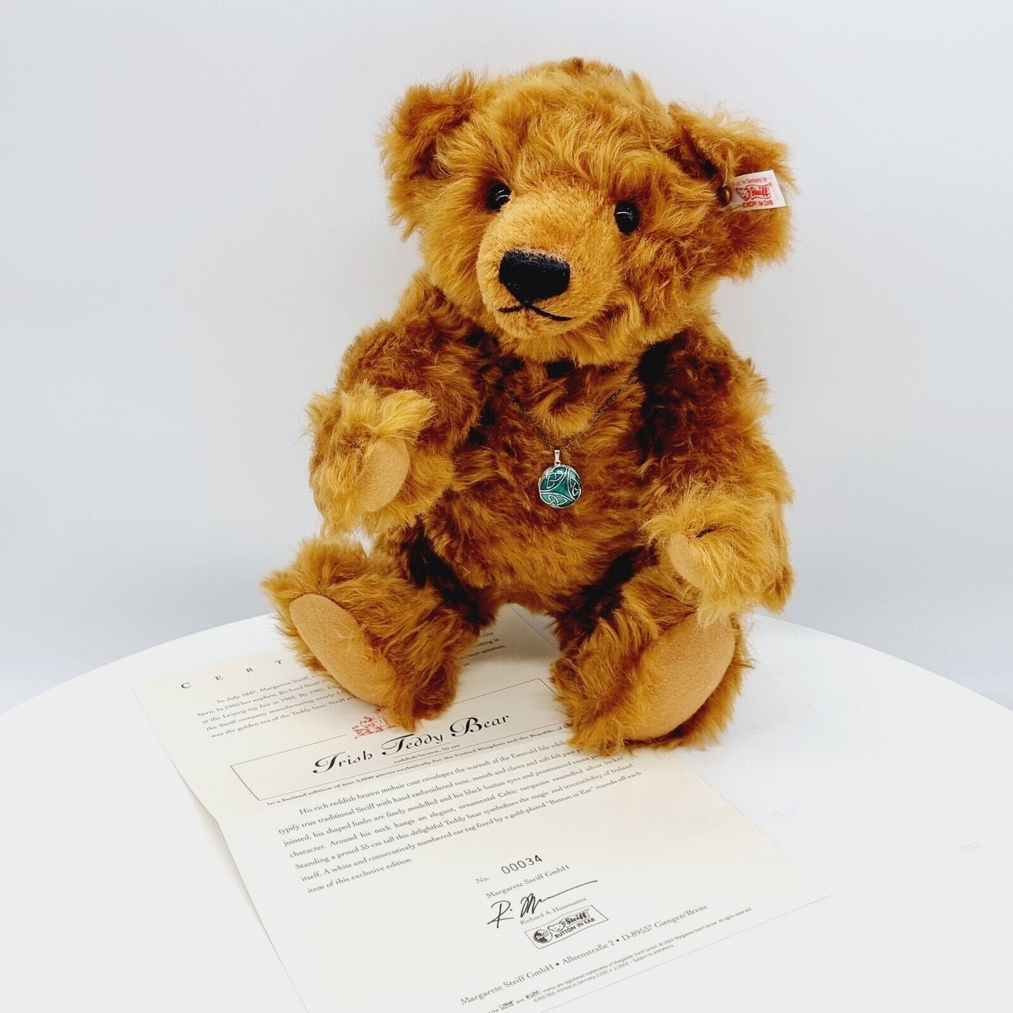 Nr. 34! Steiff 660702 Teddybär Irish Bear limitiert 2000 aus 2002 36 cm Mohair