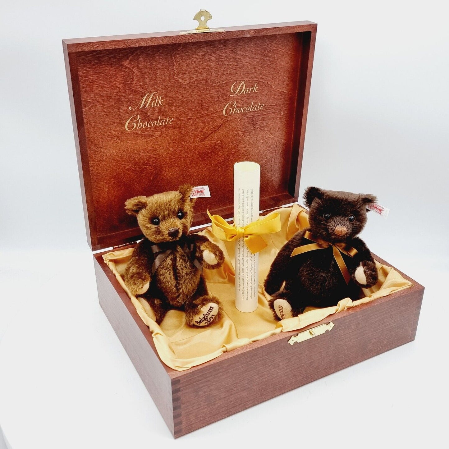 Nr. 59! Steiff 660320 Ambao Chocolate Belgium Bear Set limitiert 1500 aus 2001