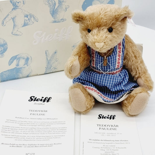 Steiff 021268 Teddybär Pauline limitiert 1500 aus 2015 27 cm Mohair