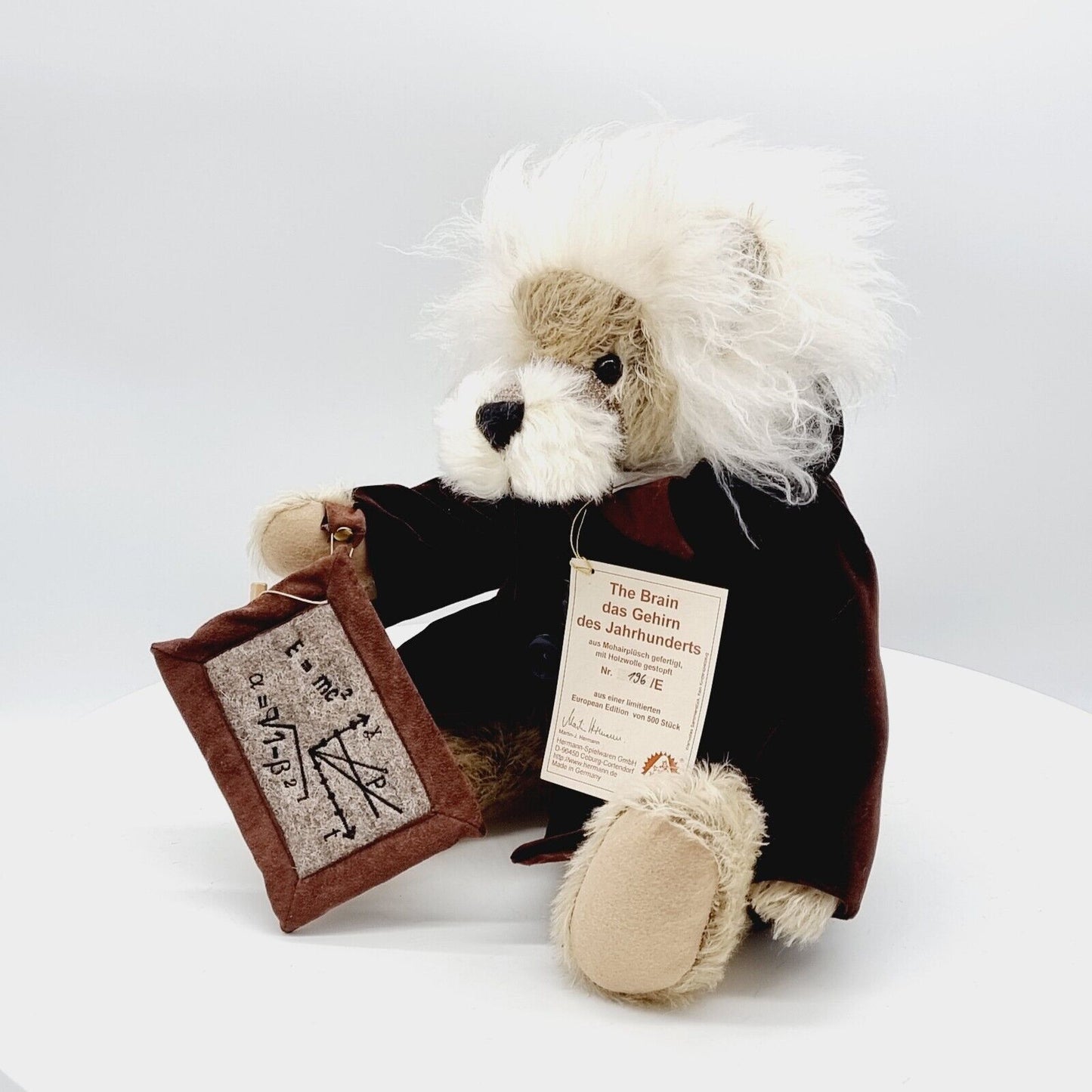Hermann Coburg 19047-7 Teddybär Albert Einstein The Brain limitiert 500 35 cm