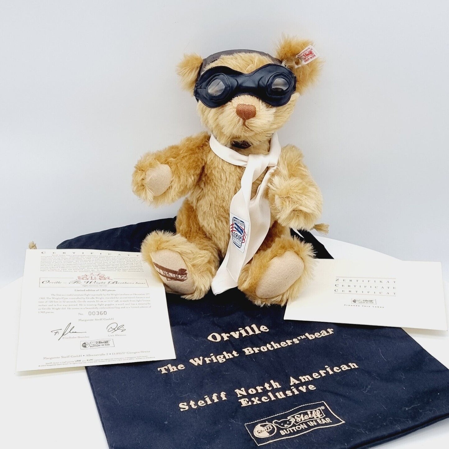 Steiff 667022 Teddybär Orville The Wright Brothers Bear limitiert 1903 32 cm