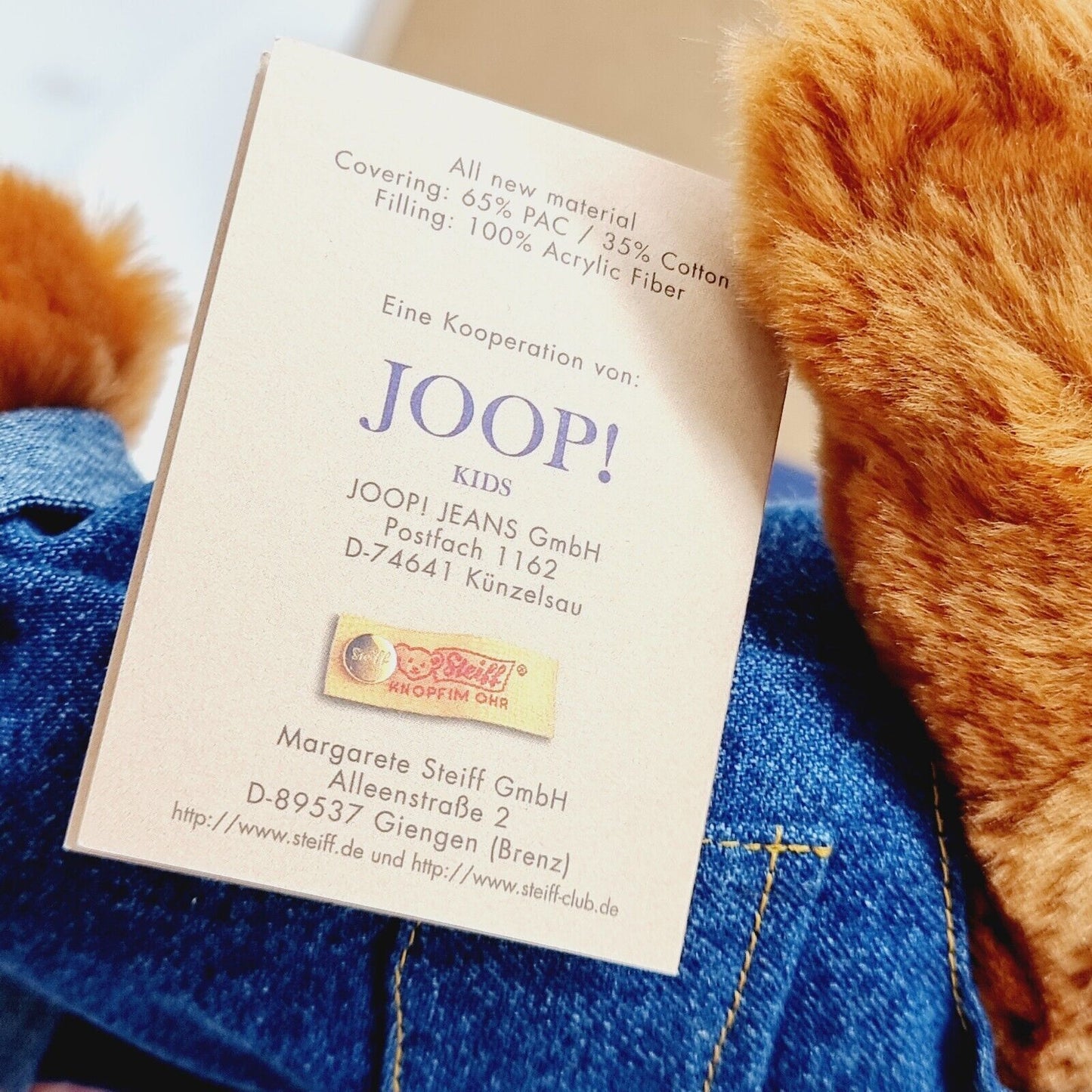 Steiff 996788 Teddybär Pet Blu für Joop! Jeans limitiert 1555 aus 1998 32 cm