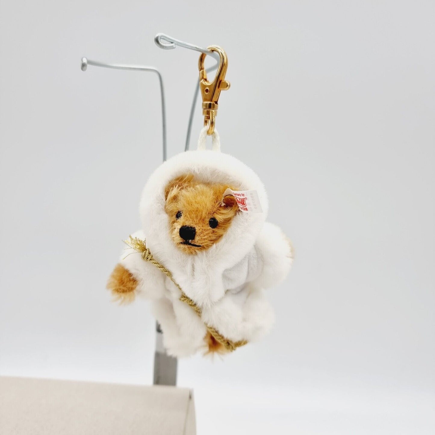 Steiff Teddybär Weihnachtsmann 655753 Schlüsselanhänger Christmas Mohair 10 cm