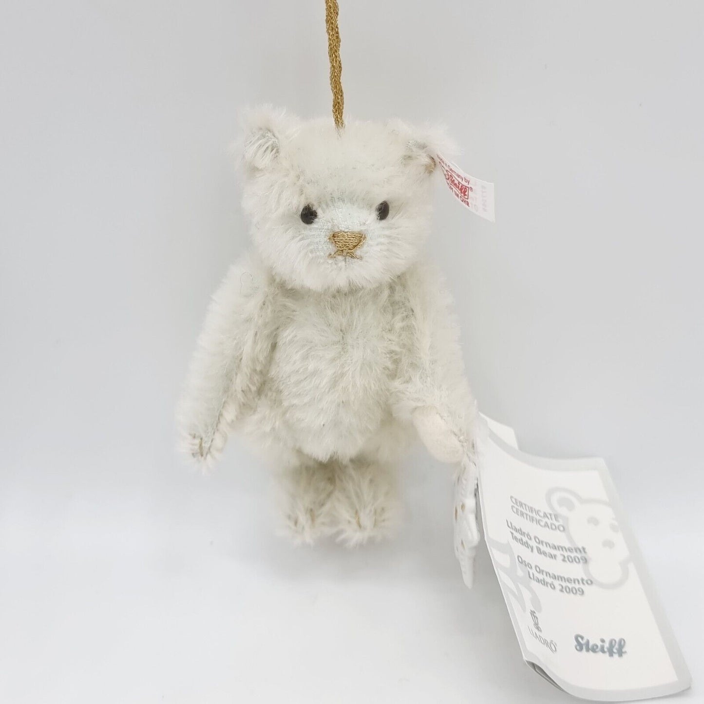 Steiff Lladro Ornament Teddybär 2009 eisgrün 12 cm 677069 Zertifikat OVP Mohair