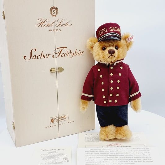 Steiff 660603 Teddybär Sacher limitiert 1500 aus 2001 32 cm Mohair