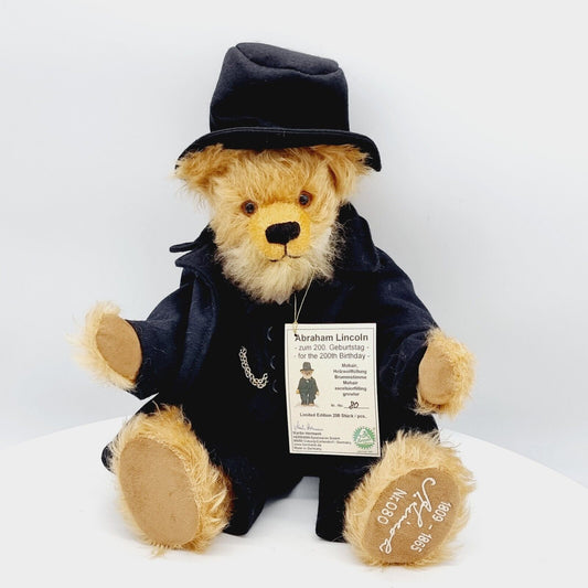 Hermann Coburg 19028-6 Teddybär Abraham Lincoln limitiert 200 40 cm Mohair