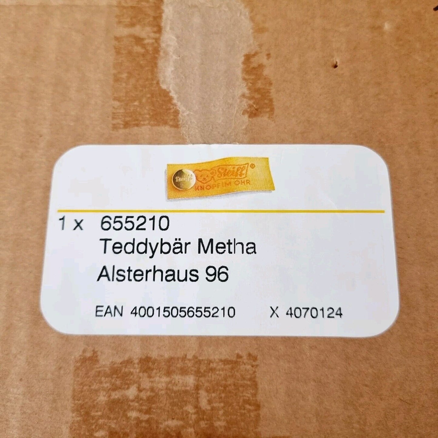 Steiff 655210 Teddybärin Metha 42 cm limitiert 1500 Jahr 1996 für Alsterhaus