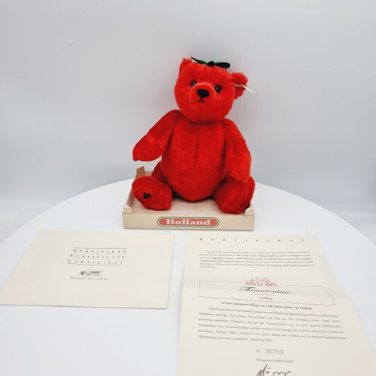 Steiff 660153 Teddybär Tomaten-Bär limitiert 1500 aus 2000 Mohair Holland