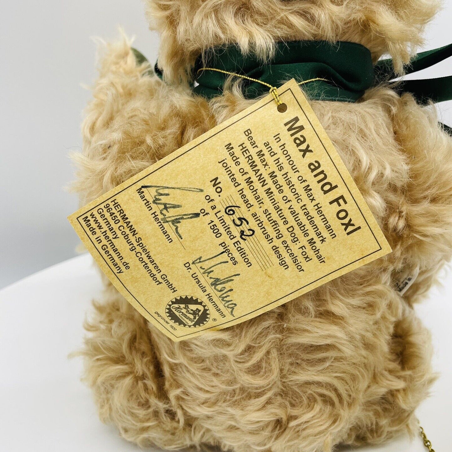 Hermann Coburg Teddybär Max and Foxl limitiert 1500 Mohair