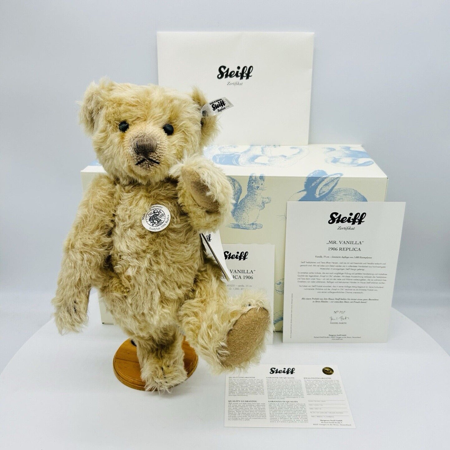 Steiff 403231 Teddybär Mr. Vanilla 1906 Replica limitiert 1000 35 cm Mohair