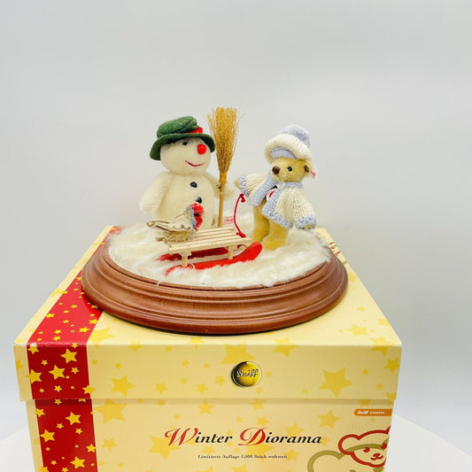 Steiff Winter Diorama 038273 limitiert 1500 aus 2006 Mohair