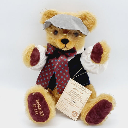 Hermann Teddybär Bänker-Bär Nr. 144 limitiert 500 Mohair Anekdoten-Bär