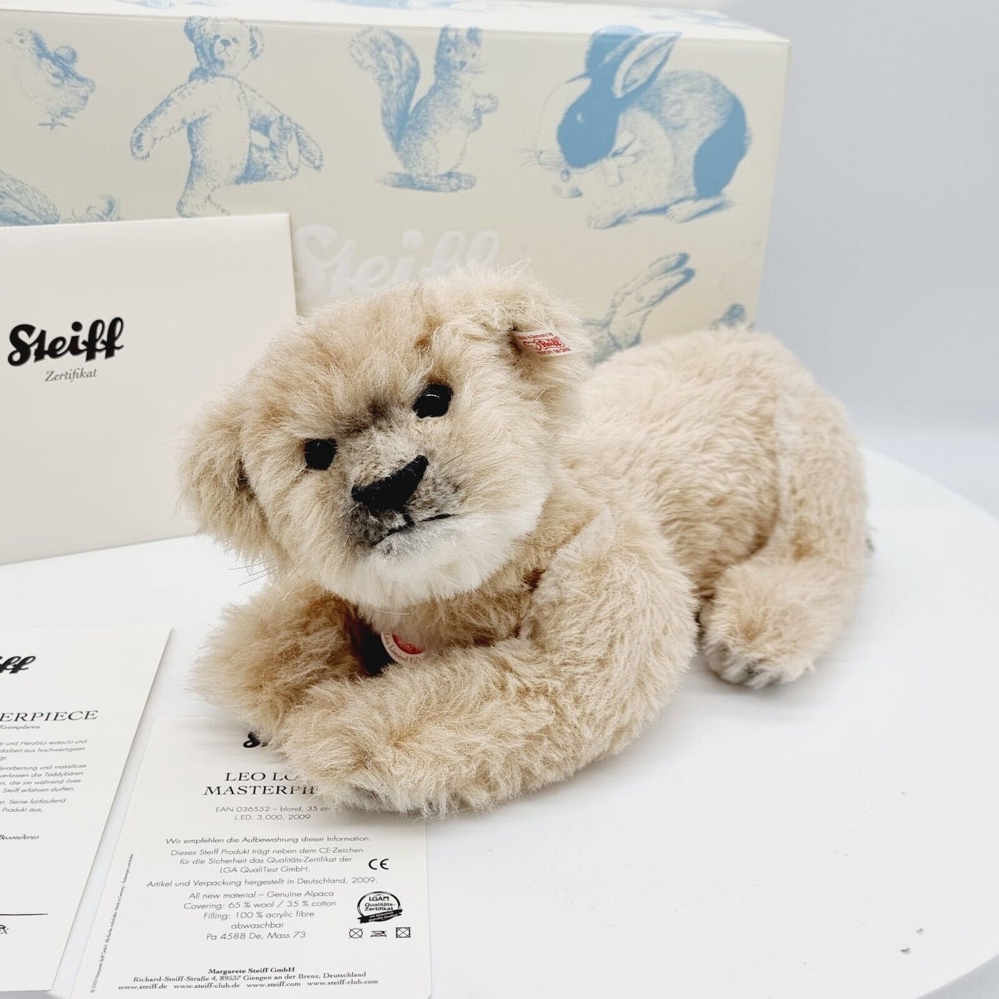 Steiff 036552 Leo Löwe Masterpiece blond 35 cm 2009 limitiert 3000 Exemplare