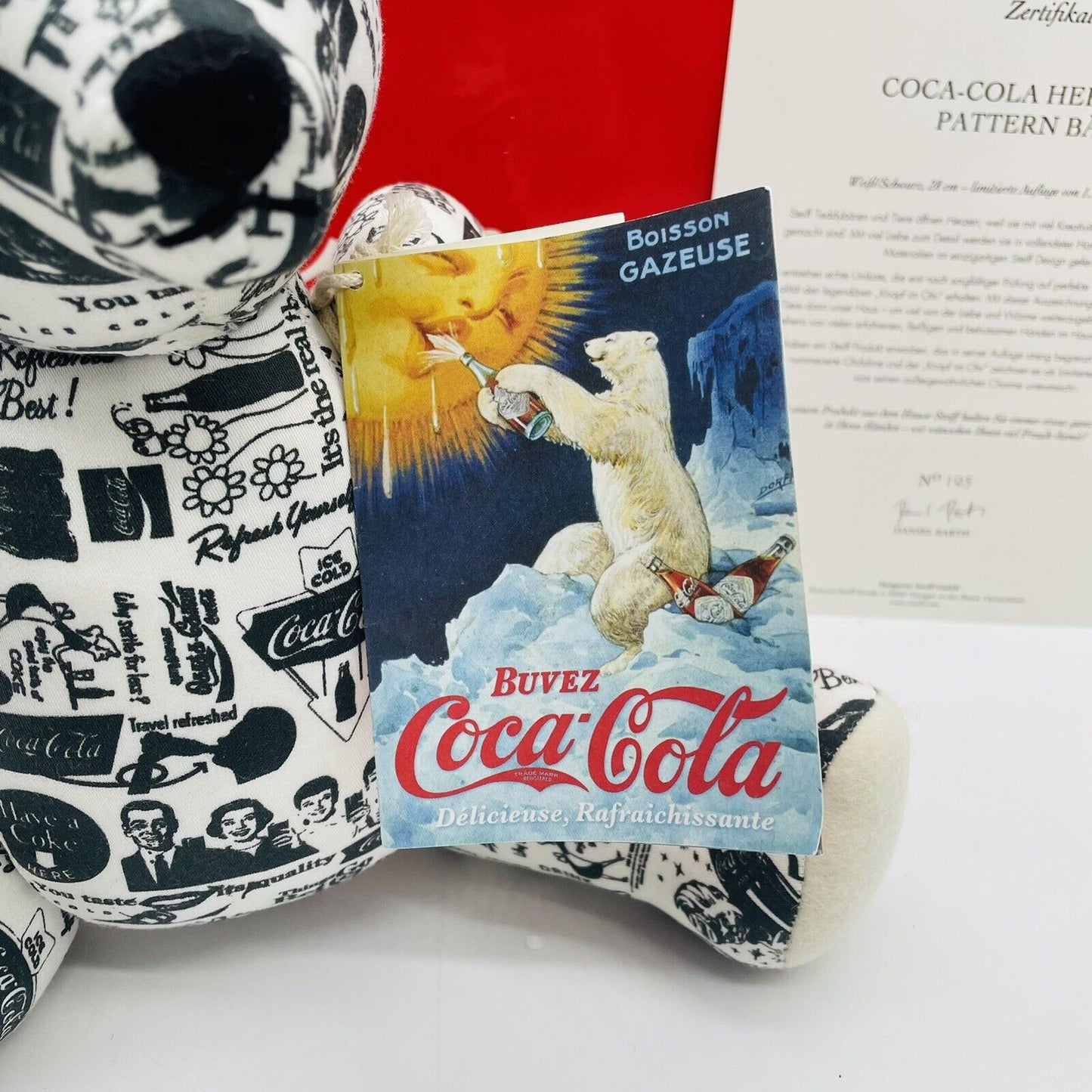 Steiff Coca Cola Heritage Pattern Teddybär 355394 limitiert 1500 Stück 2015