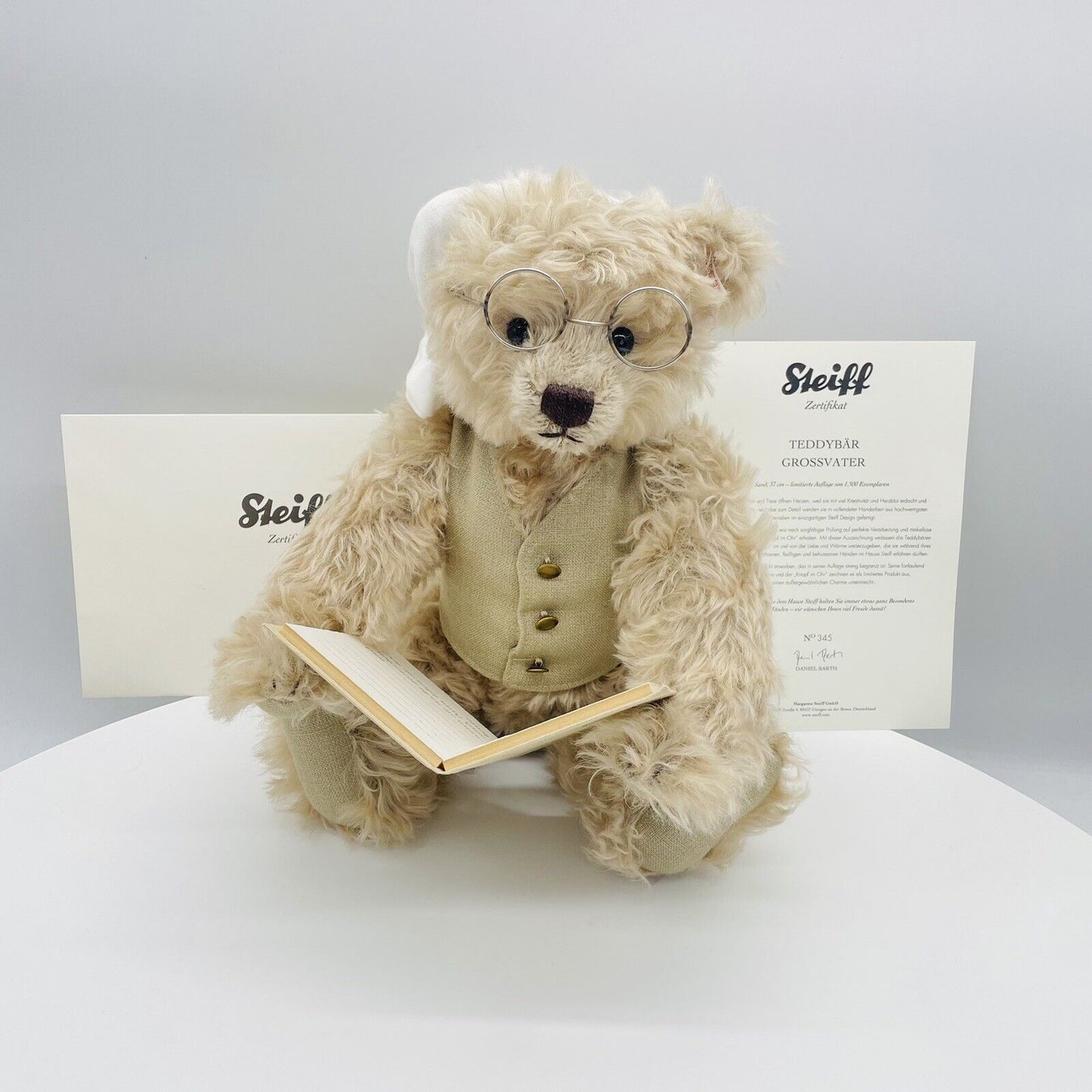 Steiff Teddybär Großvater Opa Märchen 034169 limitiert 1500 aus 2014 37cm Mohair