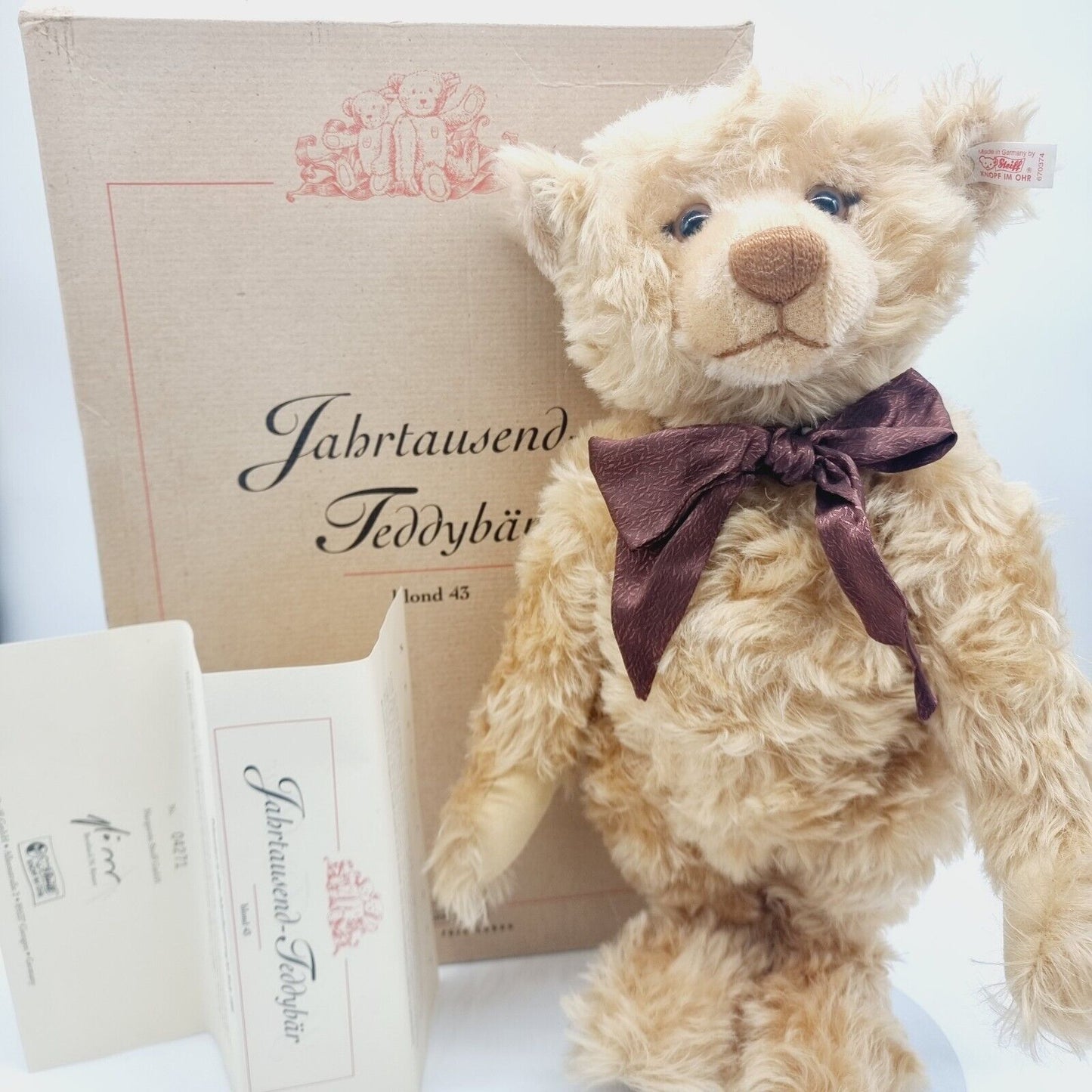 Steiff 670374 Jahrtausend Teddybär blond 43 cm limitiert bis Ende 1999 blond