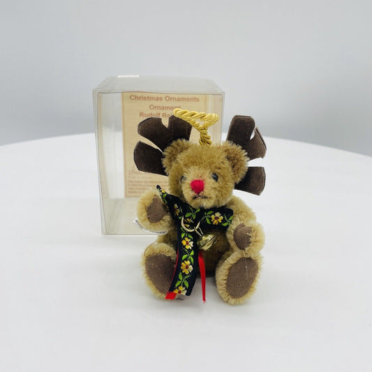 Hermann Coburg Teddybär Ornament Rudolf Reindeer limitiert 500 11cm Mohair