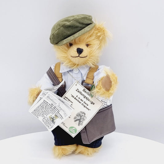 Hermann Coburg Teddybär Berliner Zeitungsjunge limitiert 50 27 cm Mohair