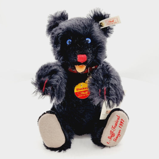 Steiff 655333 Blackey Baby Teddybär 28 cm 1. Steiff Festival 1997 mit Stimme