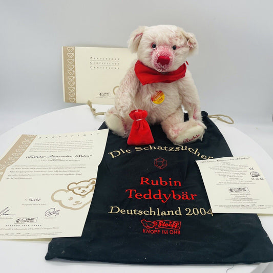 Steiff Teddybär Die Schatzsucher Rubin 671821 limitiert 1500 aus 2004 30cm