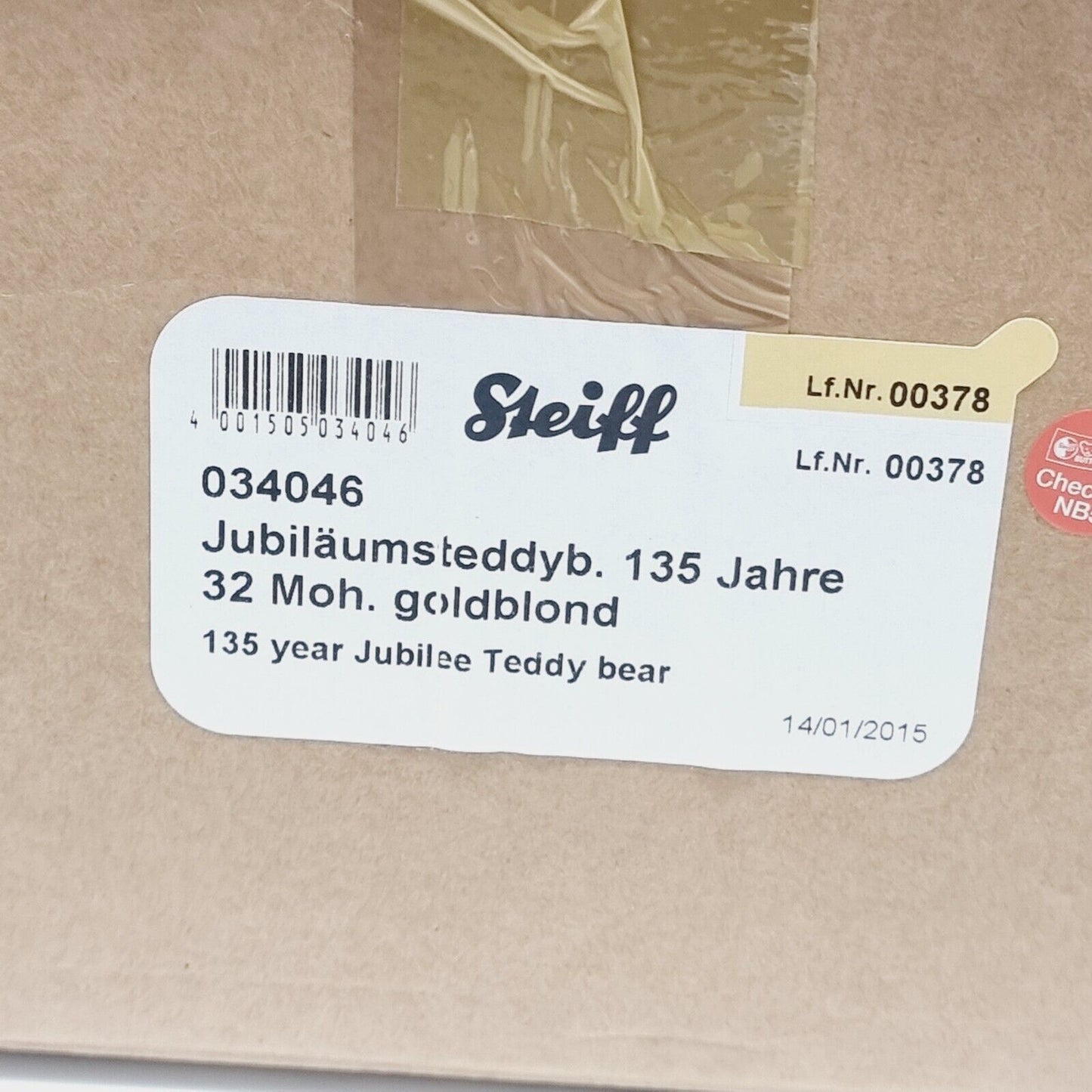 Steiff 034046 Jubiläumsteddybär mit Elefäntle 135 Jahre limitiert 1880 aus 2015