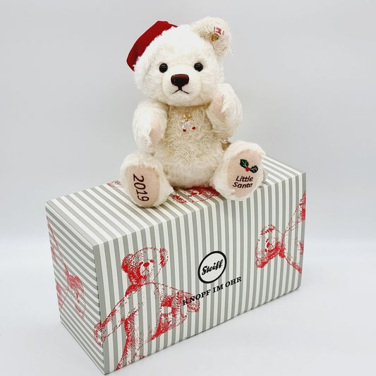 Steiff Teddybär Little Santa 2019 Crystal limitiert 1500 weiß 24 cm Mohair